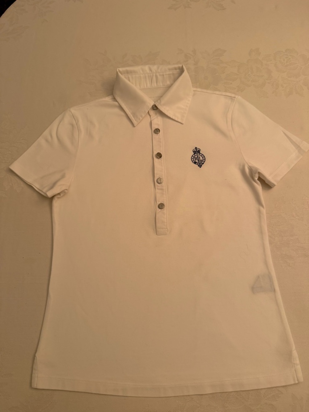 Ralph Lauren Cream Polo with Navy Crest